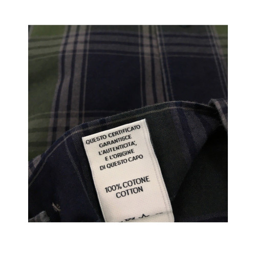 BRANCACCIO camicia uomo blu/verde 100% cotone mod RANGER URBAN 6605 tes UR62502