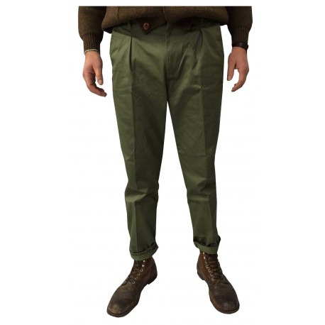 MANIFATTURA CECCARELLI  green chino trousers Man 75% Cotton 25% Polyester MADE IN ITALY
