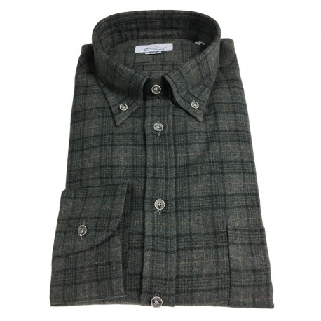 BRANCACCIO camicia uomo flanella mod NICOLA BD GOLD tess BE5200 100% cotone