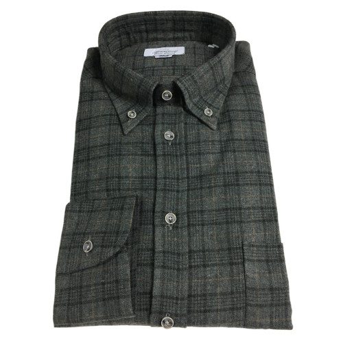 BRANCACCIO camicia uomo flanella mod NICOLA BD GOLD tess BE5200 100% cotone