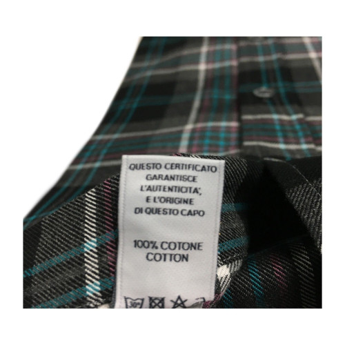 BRANCACCIO camicia uomo quadri nero/grigio mod NICOLA BD GOLD BE52202 100%cotone