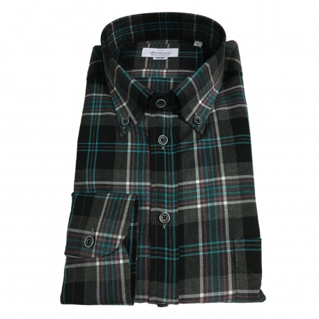 BRANCACCIO camicia uomo quadri nero/grigio mod NICOLA BD GOLD BE52202 100%cotone