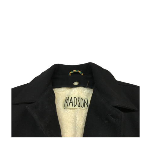 BKØ linea MADSON cappotto uomo nero lana fodera in ecofur DU18523 MADE IN ITALY