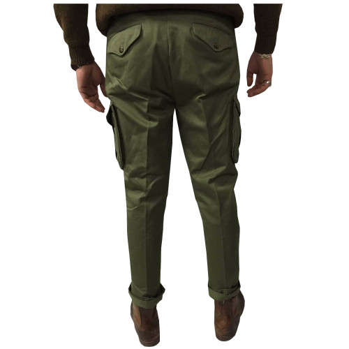 MANIFATTURA CECCARELLI pantalone uomo con tasconi laterali verde 75%cotone 25% poliestere MADE IN ITALY