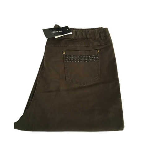 ELENA MIRO' women's trousers brown cotton mod EASY RIDER (49 - IT 58)