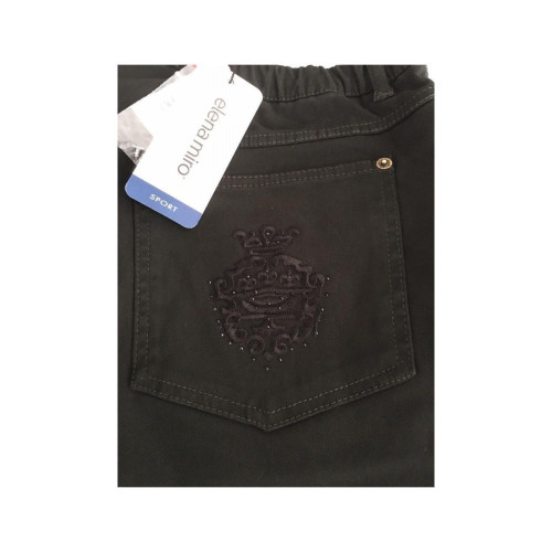 ELENA MIRO' pantalone donna invernale verde scuro ricamo tasca (49 - IT 58)