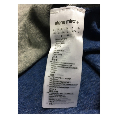 ELENA MIRO' women's t-shirt flower print/ gray 96% viscose 4% elastane
