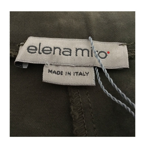ELENA MIRO' women's trousers army green elastic waist 39-48 Made in Italy