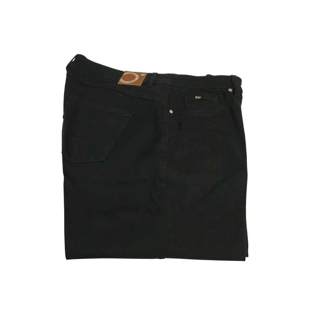 ELENA MIRO' woman dyed black trousers with ankle length