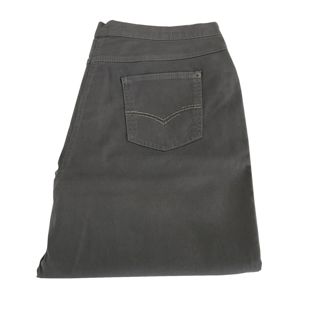 ELENA MIRO' pantalone donna cotone invernale grigio con strass su tasche