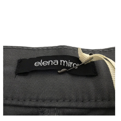 ELENA MIRO' pantalone donna cotone invernale grigio con strass su tasche