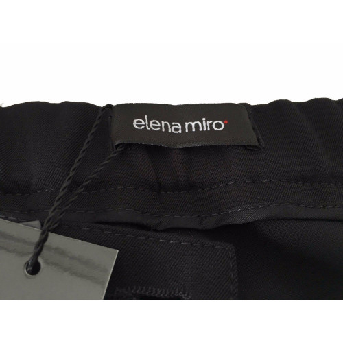 ELENA MIRO’ pantalone donna nero con elastico vita e applicazione sulle tasche