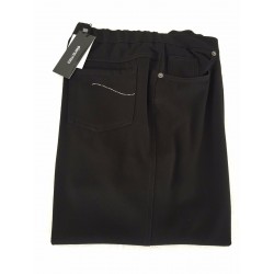 ELENA MIRÒ trousers black woman with elastic waist and application on the pockets
