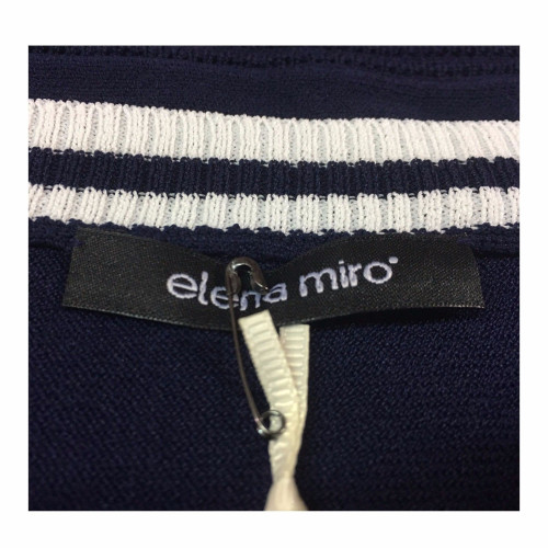 ELENA MIRO' women's sweater blue with white details 65% viscose