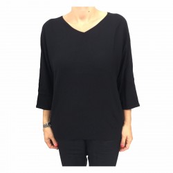 ELENA MIRO' women's sweater black 3/4 sleeve 79% viscose 21% polyamide