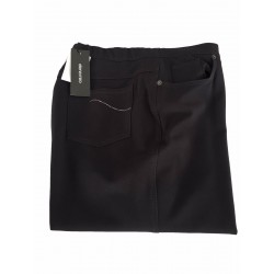 ELENA MIRO’ pantalone donna blu con elastico vita e applicazione sulle tasche