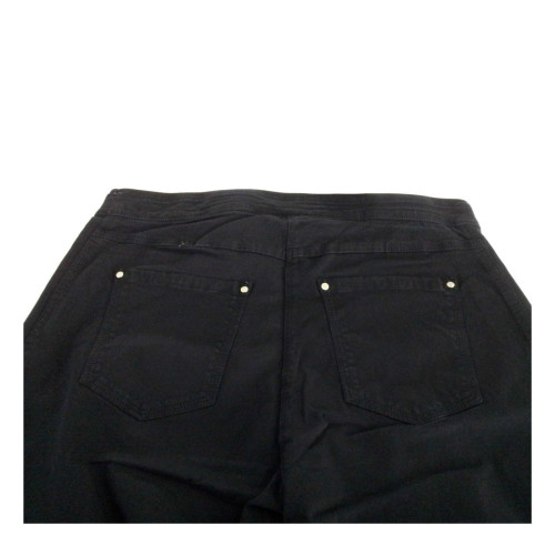 ELENA MIRO' pantalone donna nero con elastico 98% cotone 2% elastan