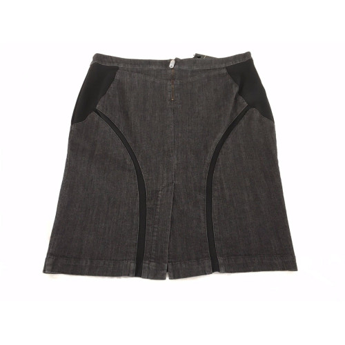 ELENA MIRO' women's skirt jeans black with black heavy jersey inserts