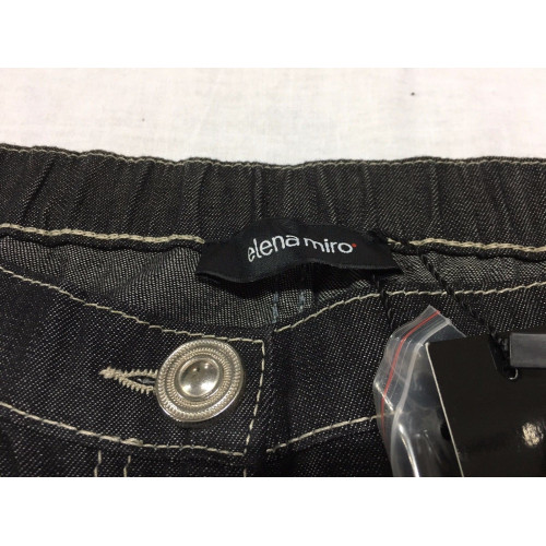 ELENA MIRO' jeans donna leggero nero con applicazioni sulle tasche argento