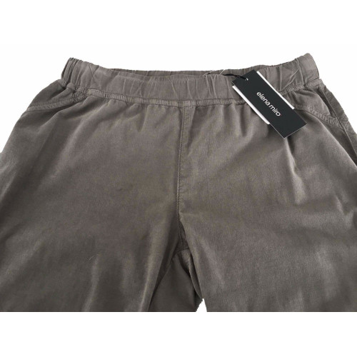 ELENA MIRO' pantalone donna cotone con elastico in vita velluto righe finissime