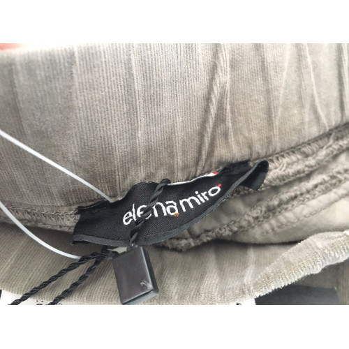 ELENA MIRO' pantalone donna cotone con elastico in vita velluto righe finissime