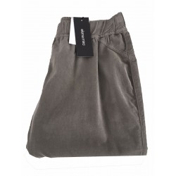 ELENA MIRO' woman trousers dove gray with elastic waistband 96% cotton 4% elastane