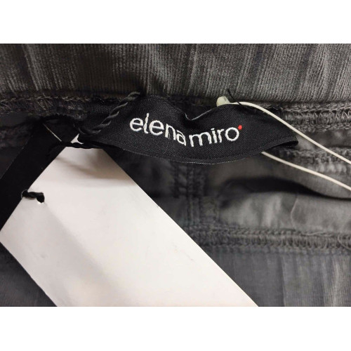 ELENA MIRO' pantalone donna grigio cotone velluto a righe con elastico in vita