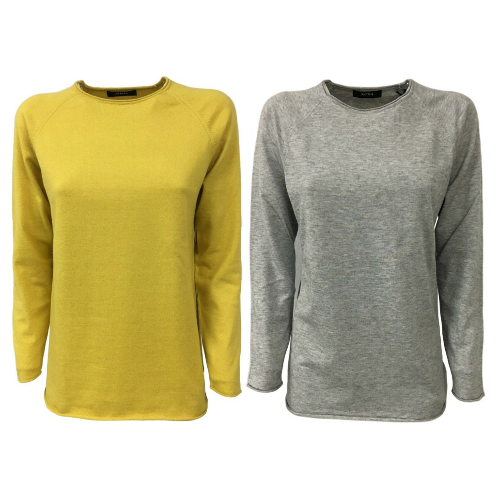 ALPHA STUDIO women's sweatshirt  long sleeve wool/cashmere mod AD-9100C