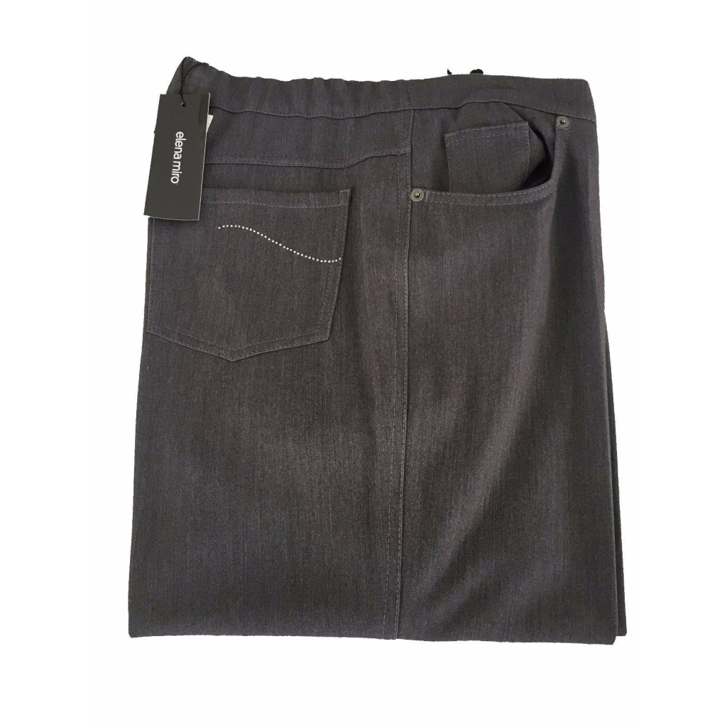 ELENA MIRO’ pantalone donna con elastico vita e applicazione sulle tasche grigio