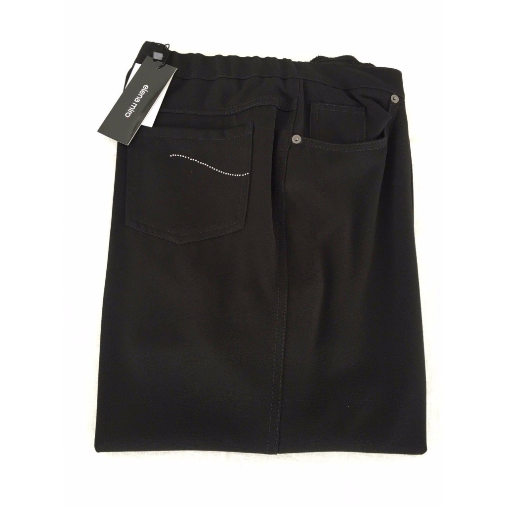 ELENA MIRO’ pantalone donna con elastico vita e applicazione sulle tasche moro