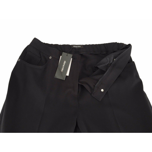 ELENA MIRO' woman trousers black with elastic waistband with applications on pocket