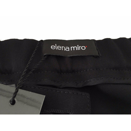 ELENA MIRO' woman trousers black with elastic waistband with applications on pocket