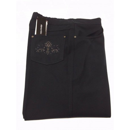 ELENA MIRO' woman trousers blue with embroidery on pocket