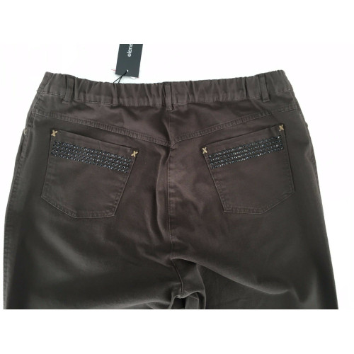 ELENA MIRO' pantalone donna invernale moro con elastico in vita dietro