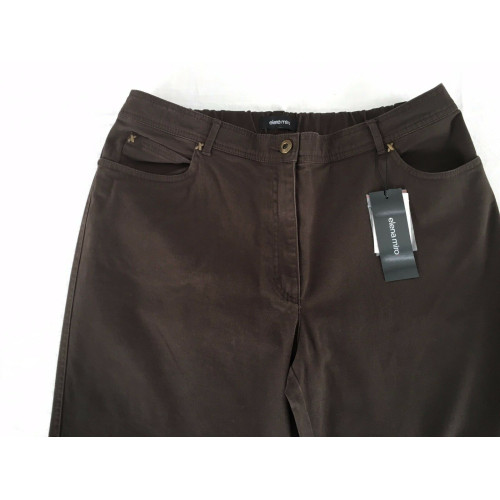 ELENA MIRO' pantalone donna invernale moro con elastico in vita dietro