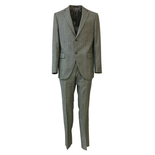 LUIGI BIANCHI MANTOVA men's suit 2 buttons 100% wool  Prince of Galles 3039 MADE IN ITALY