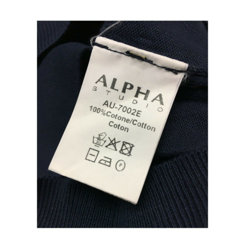 ALPHA STUDIO cardigan uomo blu con bottoni slim fit mod AU-7002E 100% cotone