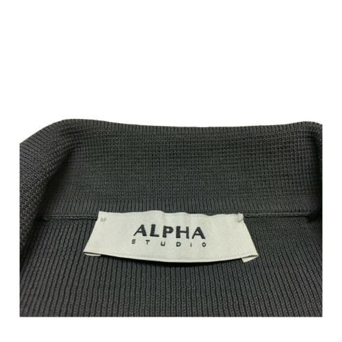 ALPHA STUDIO cardigan uomo titanio con bottoni slim fit mod AU-7090E 100% cotone