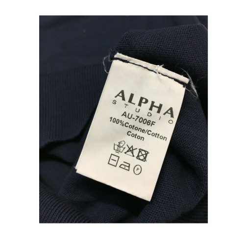 ALPHA STUDIO men's vest blu navy mod AU-7006F 100% cotton