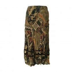 ELENA MIRO' women's long skirt with elastic waistband 100% wool mod HI6 1J95