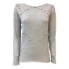 LA FEE MARABOUTEE woman blue sweater with lace FA1189 MADE IN ITALY