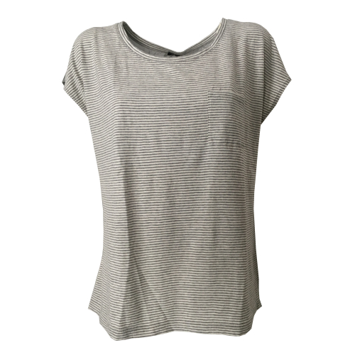 ASPESI t-shirt donna a righe grigio/bianco, tessuto grigio, 100%cotone MADE IN ITALY