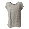 ASPESI t-shirt in gray / white striped, gray fabric, 100% cotton MADE IN ITALY