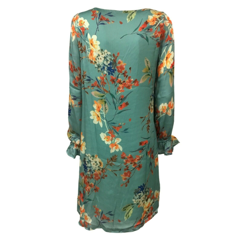 LA FEE MARABOUTEE woman dress lined color sage mod FB7291 MADE IN ITALY