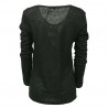LA FEE MARABOUTEE woman sweater fantasy black mod FB5188 100% linen + 100% viscose