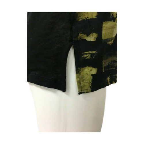 LA FEE MARABOUTEE maglia donna nero fantasia mod FB5188 100% viscosa + 100% lino
