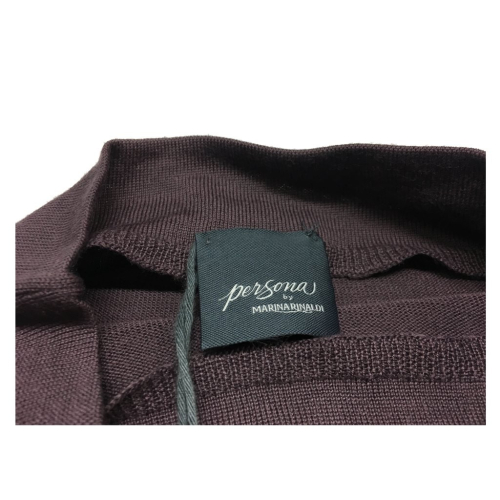 PERSONA by Marina Rinaldi women's sweater stand up collar and side vents light purple mod ALFABETO