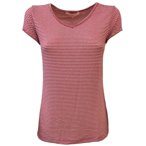 LA FEE MARABOUTEE woman t-shirt viscose V-neck mod FB7478 MADE IN ITALY