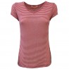 LA FEE MARABOUTEE t-shirt donna viscosa a righe scollo a v FB7478 MADE IN ITALY