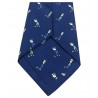 DRAKE'S LONDON man tie lined blue with a polo man, MADE IN ENGLAND
